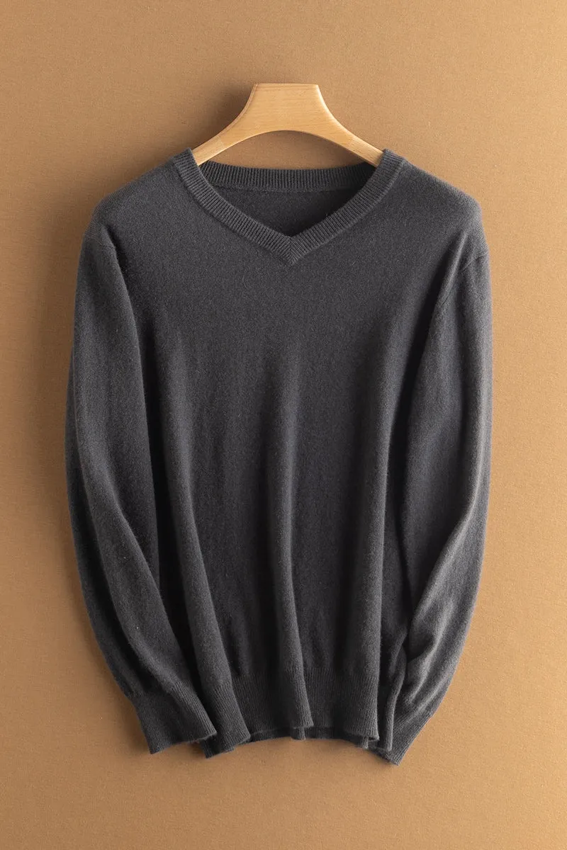 Solid V-Neck Merino Sweater