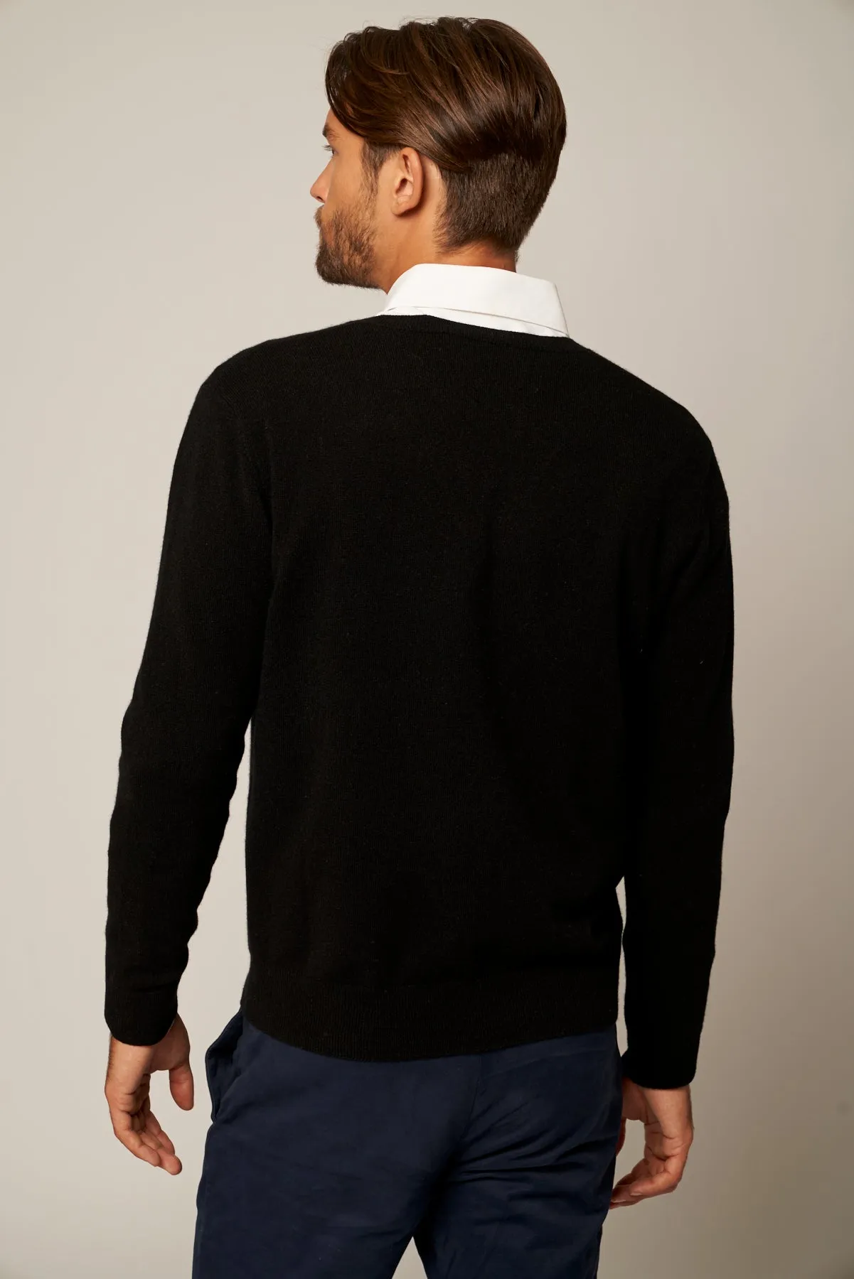 Solid V-Neck Merino Sweater