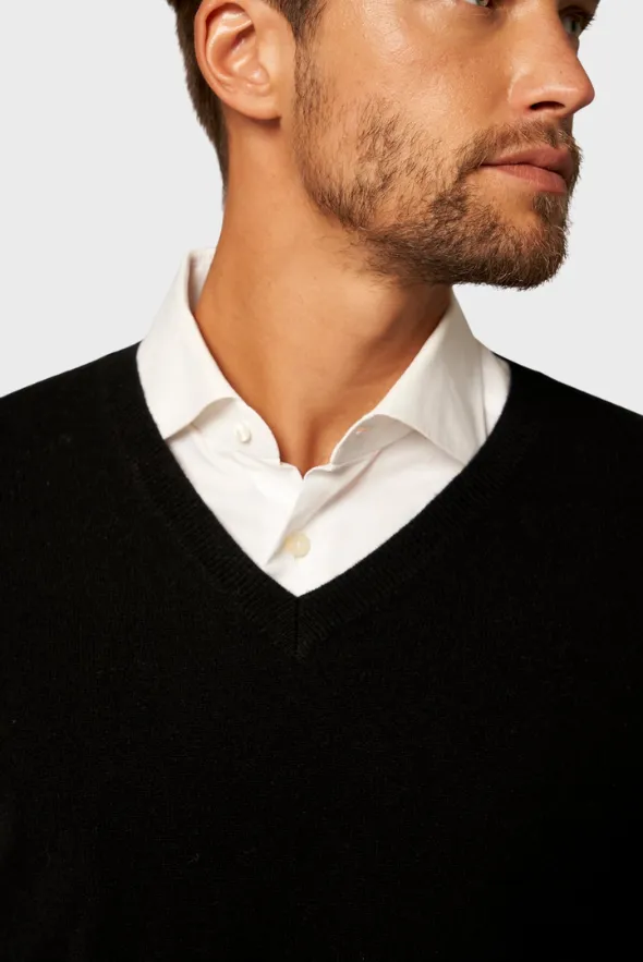 Solid V-Neck Merino Sweater