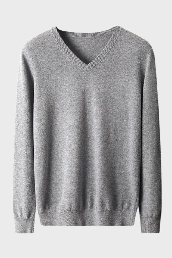 Solid V-Neck Merino Sweater