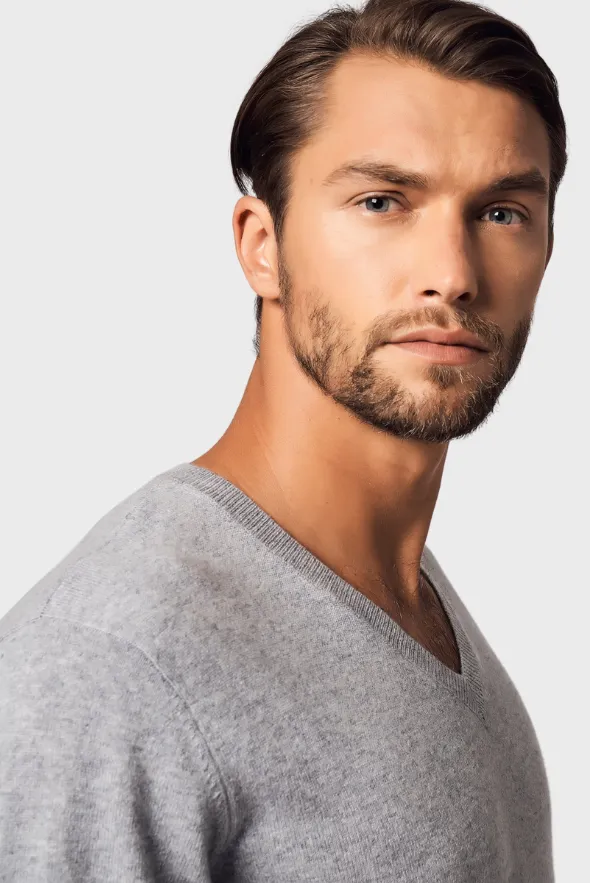 Solid V-Neck Merino Sweater