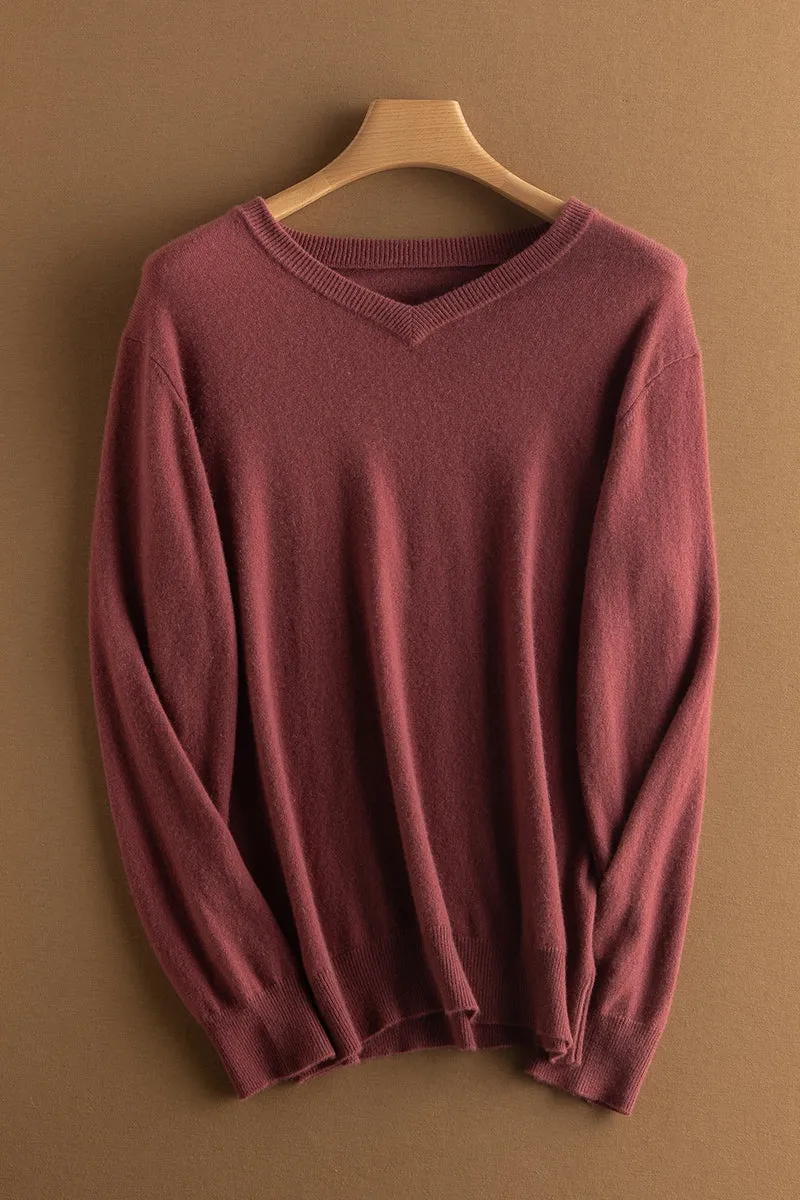 Solid V-Neck Merino Sweater