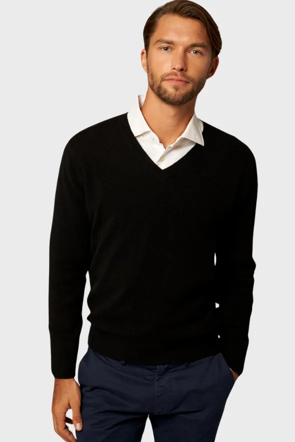 Solid V-Neck Merino Sweater