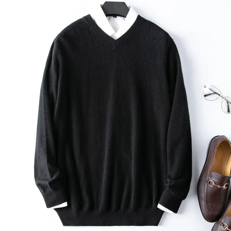 Solid V-Neck Merino Sweater