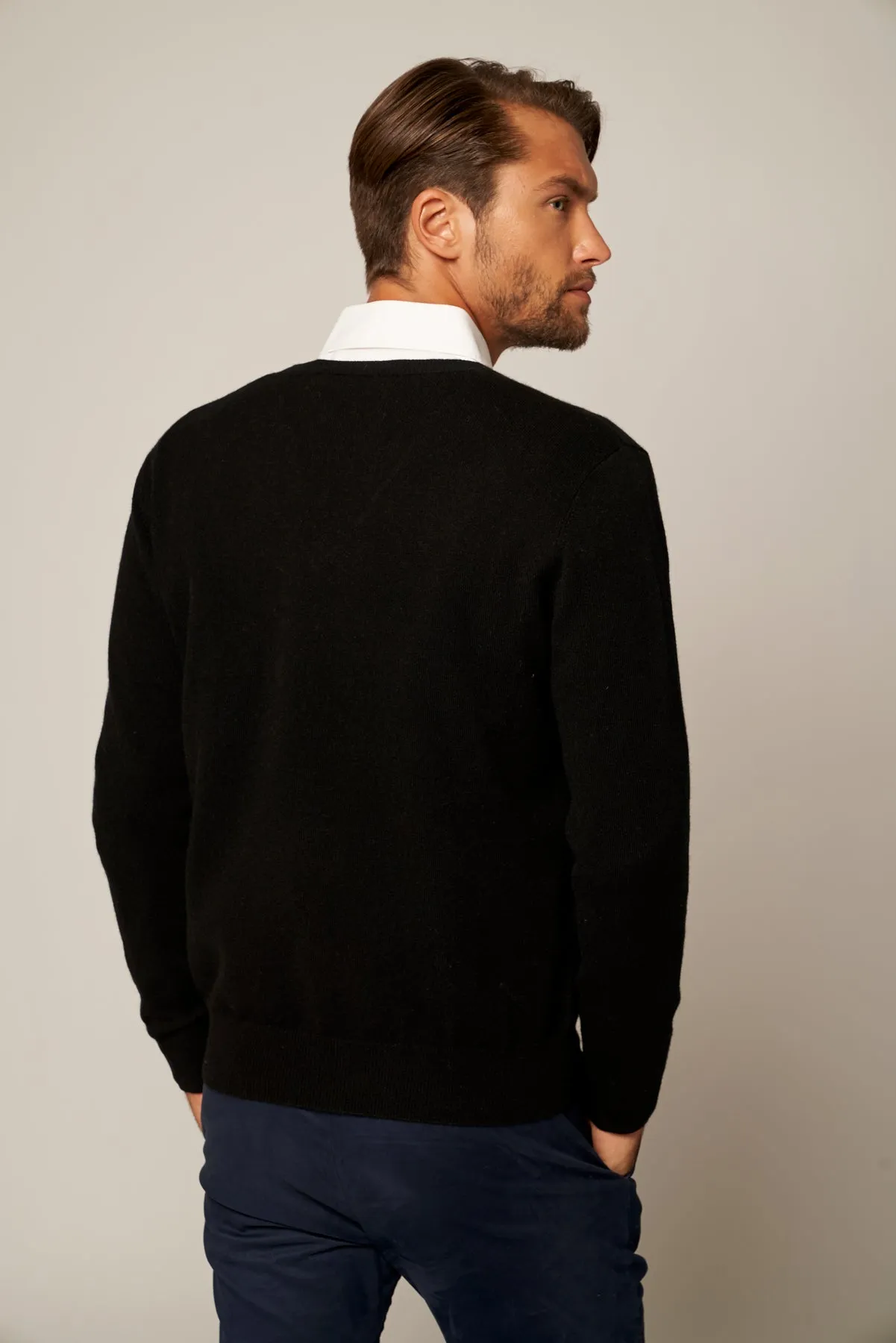 Solid V-Neck Merino Sweater