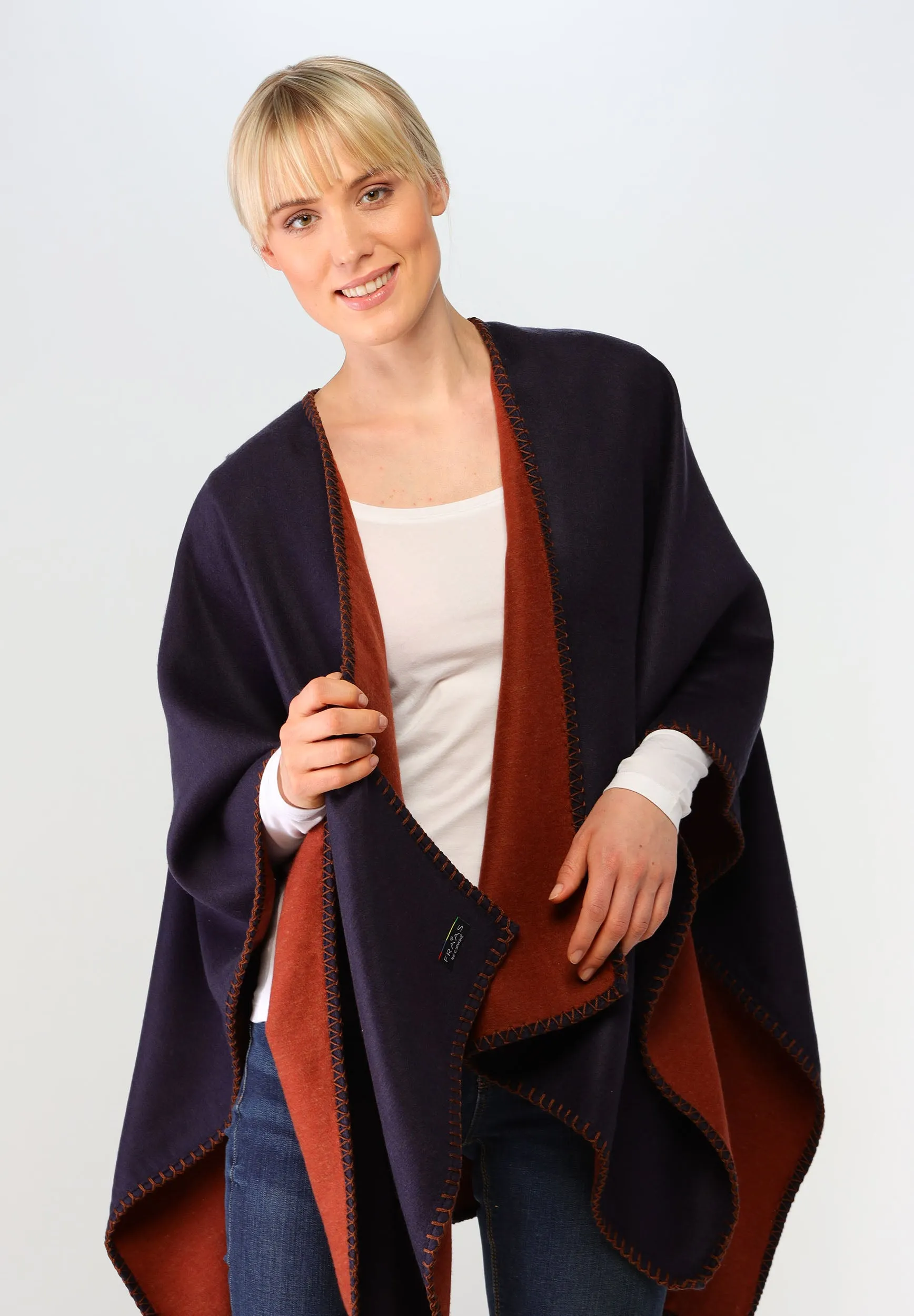 Sustainability Edition Contrast Stich Cashmink Ruana