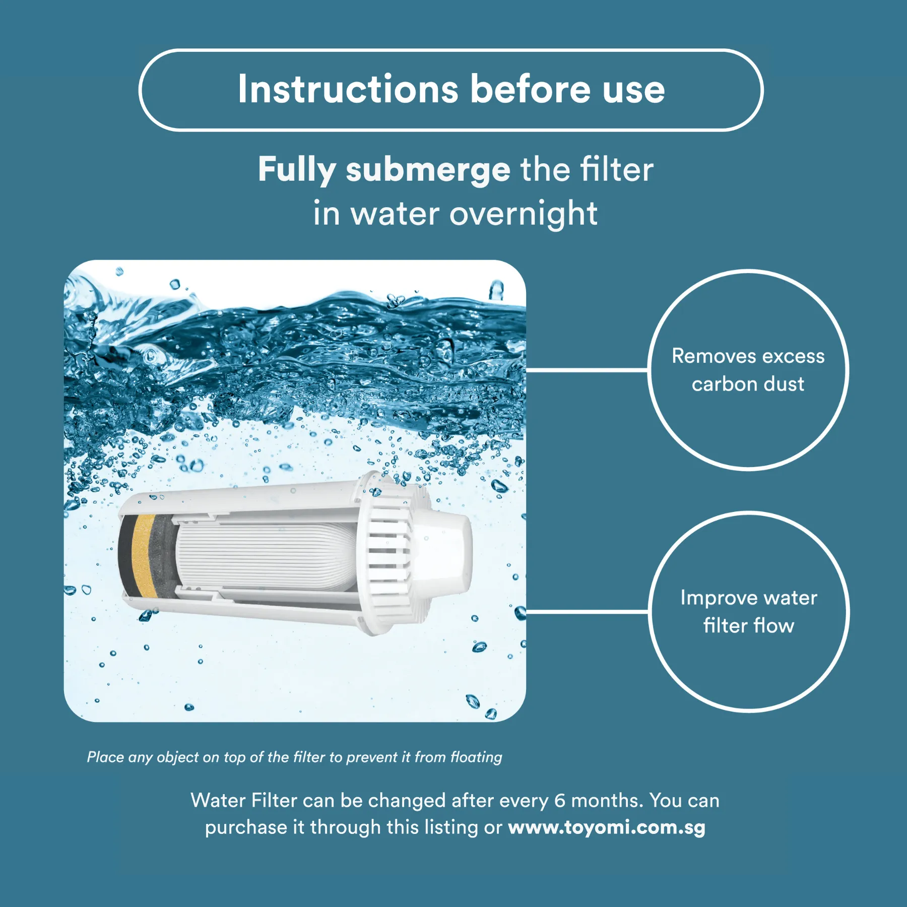 TOYOMI 5.8L Instant Boil Filtered Water Dispenser with Premium UltraNano™ Filter FB 8845F
