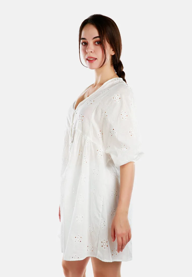 V-Neck Cotton Dress