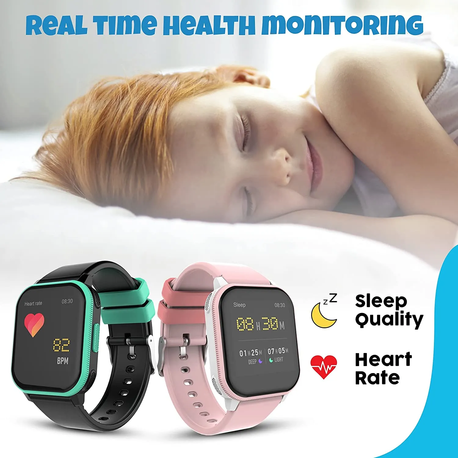 V2A PlayOn Smart Watch for Kids and Teens with Inbuilt Games– Smart Watch for Girls and Boys – Compatible with iOS and Android – IP68 Waterproof - 7 Days Battery Backup