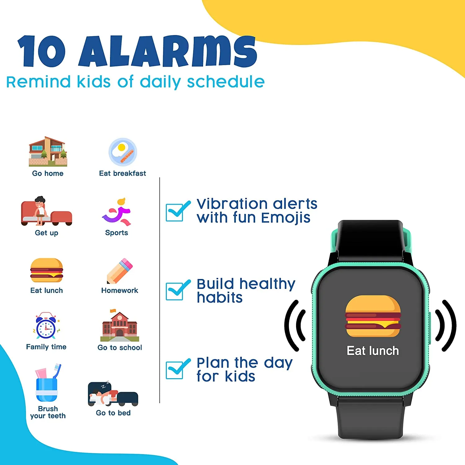 V2A PlayOn Smart Watch for Kids and Teens with Inbuilt Games– Smart Watch for Girls and Boys – Compatible with iOS and Android – IP68 Waterproof - 7 Days Battery Backup