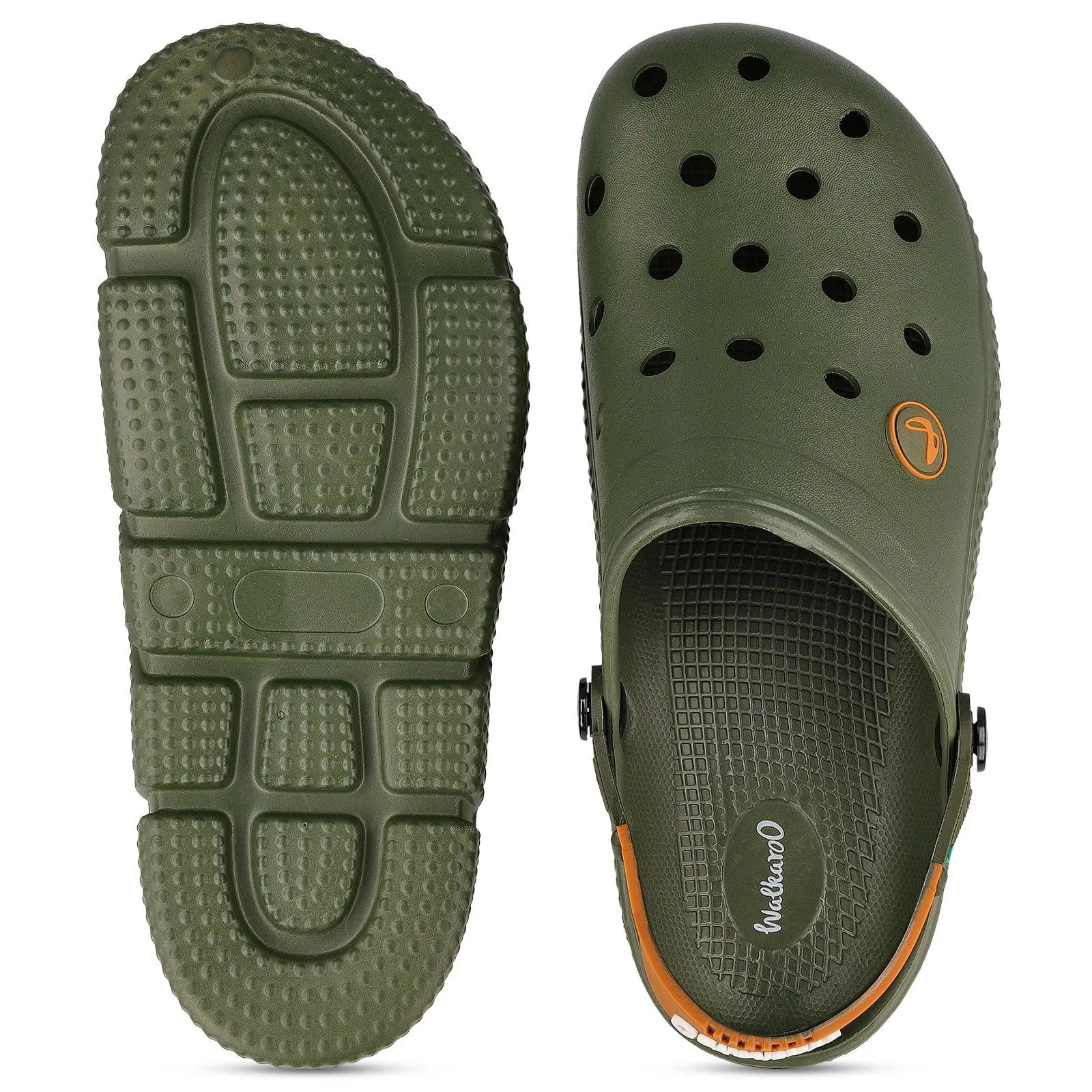 Walkaroo Mens Clogs  - WC8736 Olive Green